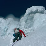 People don’t know how to describe the snow at the top of Mt. Robson, Reiner Thoni says. The snow can’t be used for climbing as it’s granular and unstable. “Gargoyles,” as they are known consisting of this rimy snow, guard the summit.