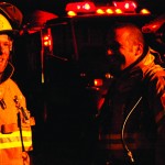 Valemount Volunteer Fire Department working hard to put out the fire on Main St.