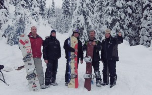 Valemount's Power Boarders Backcountry Association 2012 reunion. Craig Bennett, Trevor Pelletier, Matt Mcmillan, Collin Wied, Shawn Pelletier The power boarders lay the groundwork for the Crystal Ridge ski hill in a regional planning document, the Sustainable Resource Management Plan.
