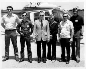 Garry Forman and Yellowhead Helicopters crew in the 1970s.