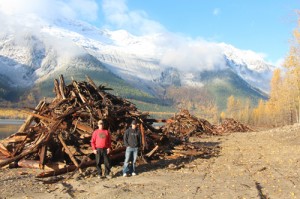 Kinbasket, Robson Valley, dead wood, drift wood, debris management, BC hydro, Spaz Logging, valemount marina