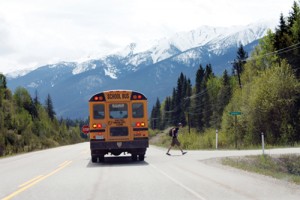 school bus, bus, bus stop, school