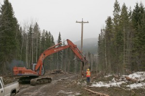 poles, Castle Creek, castle creek Project, construction, hydro, hydro line, power