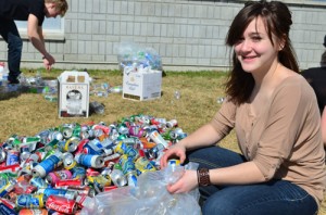 bottle collection recycling student environmental green recycle