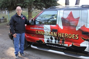 The father of a fallen soldier, on a trip with his son’s truck, stopped in Valemount May 11th