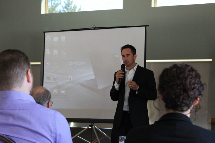 Craig Dunn, Borealis Geopower, speaking at a 2016 geothermal conference in Valemount.