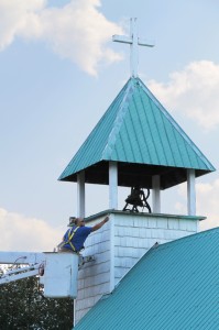 St. Patrick's catholic church mcbride bell tower painting (1)