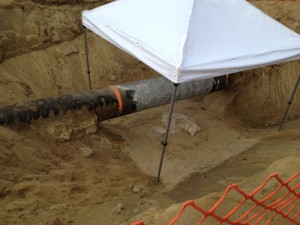 TM pipeline work near Poolis web