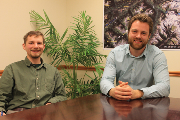 Cam Bell (left) & Jordan Hammond (right) Village of Valemount interns