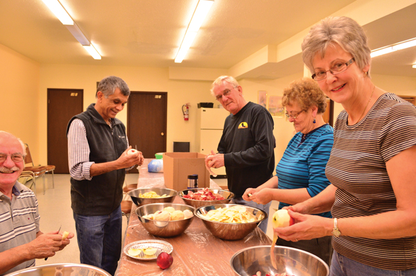 Pie making bee for seniors housing