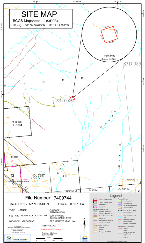 8,400 sq m fenced radio tower proposed near Rec Site