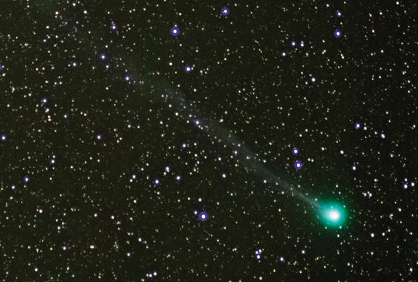 Close-up of a comet in the Robson Valley sky