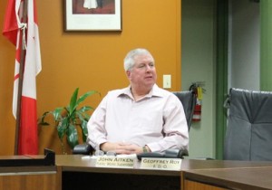 John Aitken seen in Village Chambers during the inauguration of the new Council in December.