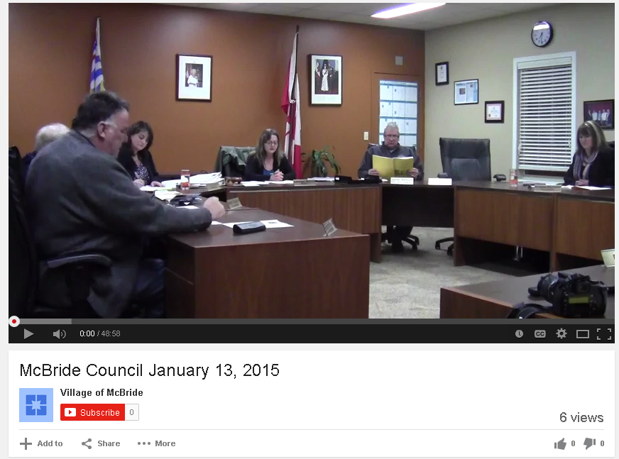 McBride Council meetings now online