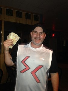 Steve Stapley won $1000 in a rock, paper, scissors contest in McBride last week.