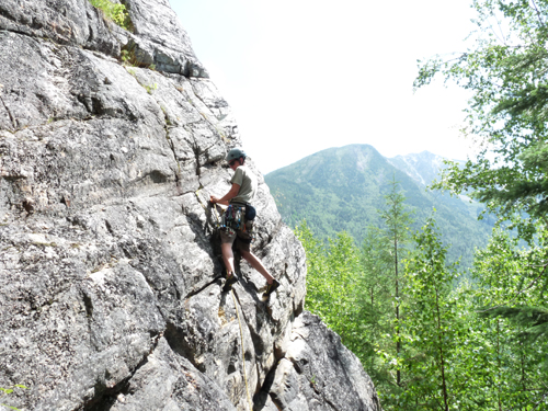 Climbing the Canoe Crag