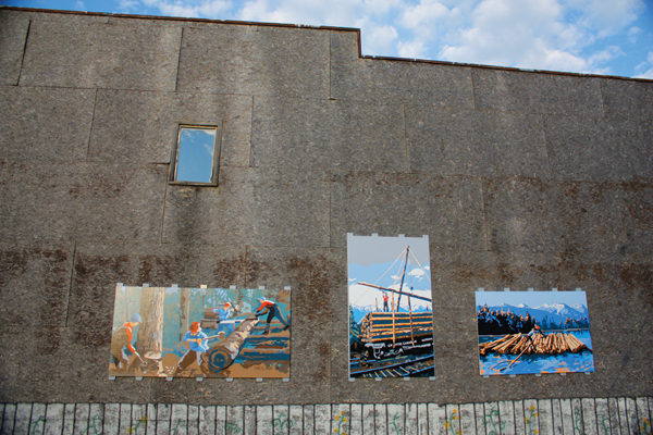 Logging murals on permanent display