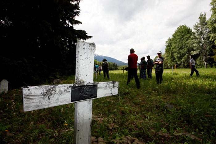 The old Tete Jaune cemetery that is located on private land.