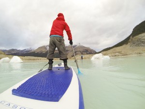 Amidst the glacier pieces on Robson Lake