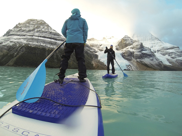 A frigid berg adventure – paddle boarding in Mount Robson Park