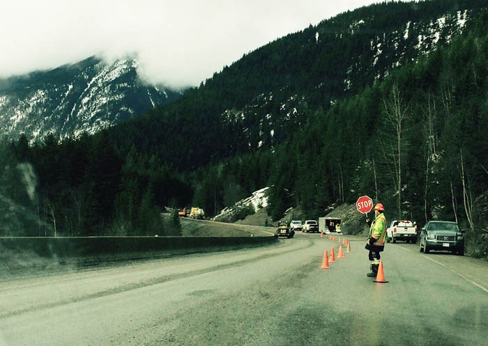 Clean-up crews the day following the spill.