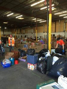 Supplied: The warehouse being used to store relief supplies.