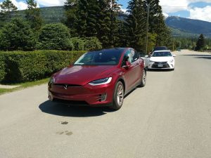 Photo: Joseph Nusse This Tesla parked on 5th Avenue just outside of The Gathering Tree is proof of electric cars already rolling through Valemount.