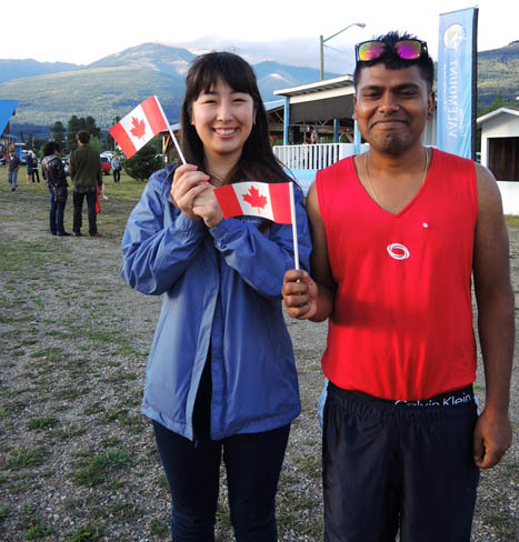 Naho from Japan and Yogi from India took in celebrations at the Valemount sportsplex