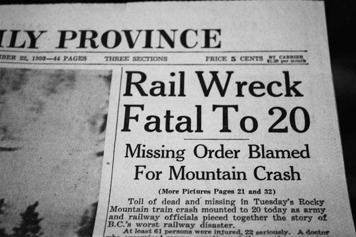 Train crash documentary in works: The Canoe River train wreck