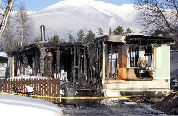 Photo: Evan Matthews The former home of the Meek-Olson family, the day after the blaze occured in Hartman Trailer Park.