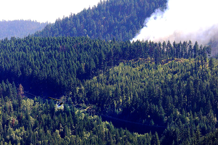 Fire threatens powerline that feeds Robson Valley
