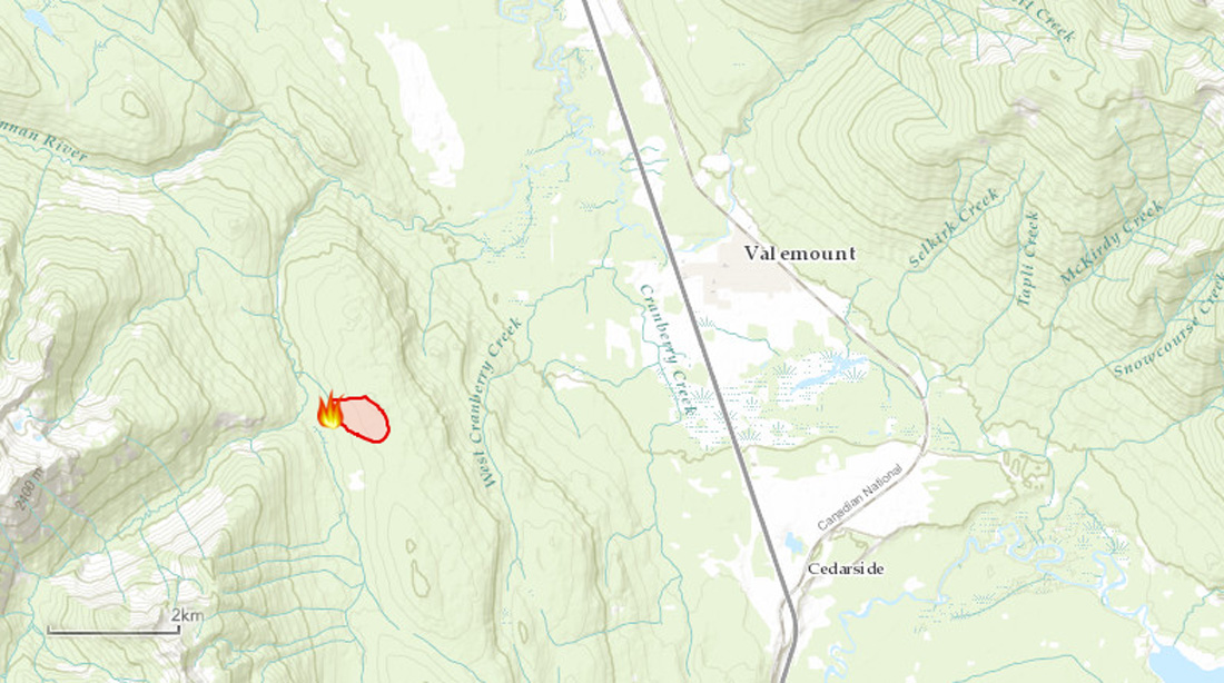 West Cranberry Creek Fire west of Valemount close to contained: PG Fire Centre