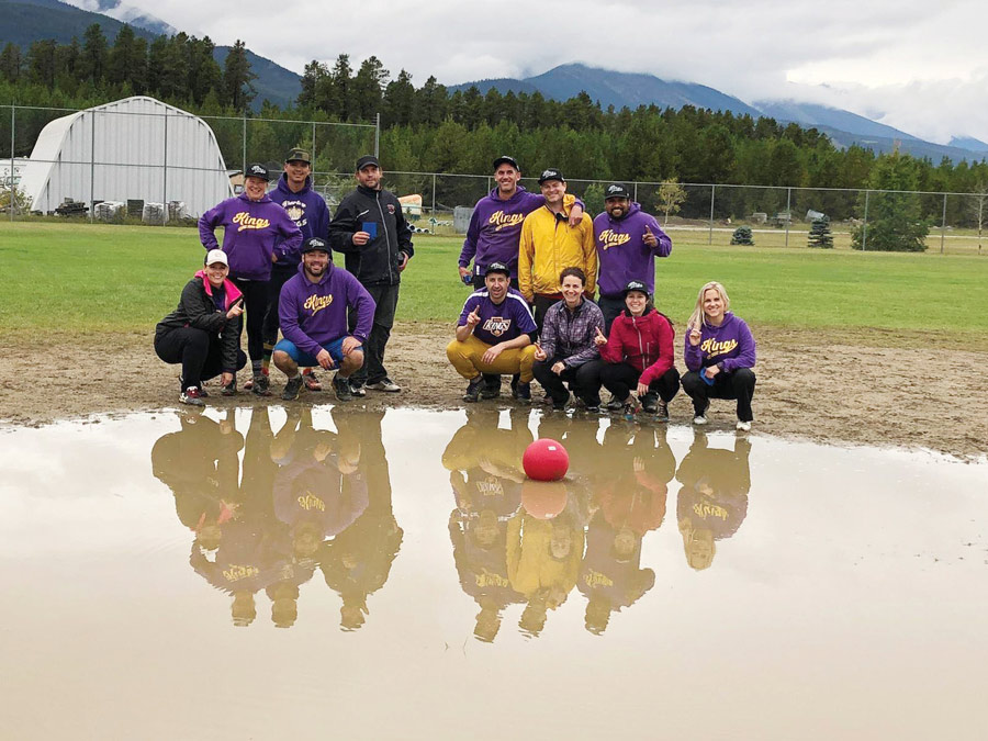 Kickball fundraiser leans into the wet