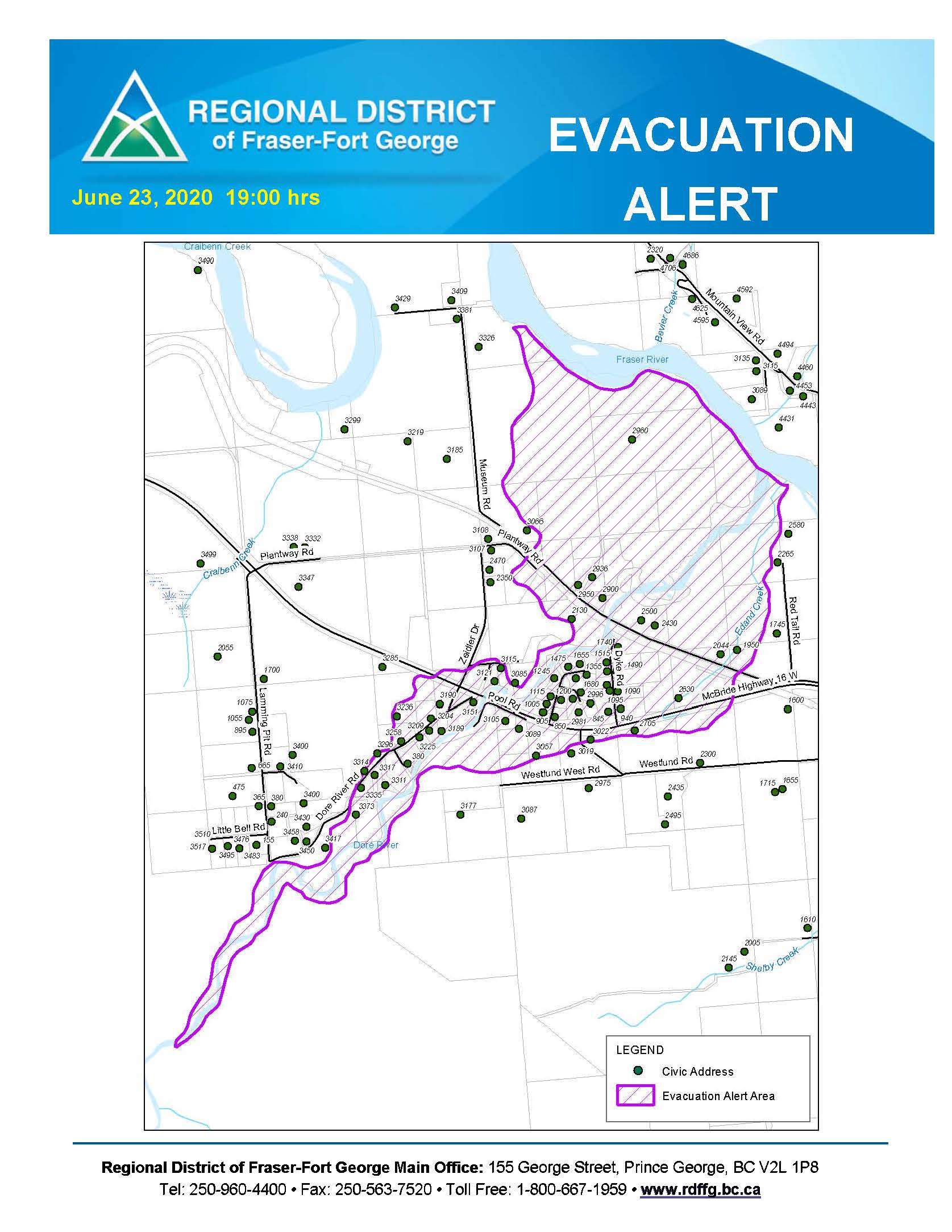 Evacuation alert issued for Dore River area due to high water +VIDEO and PHOTOS