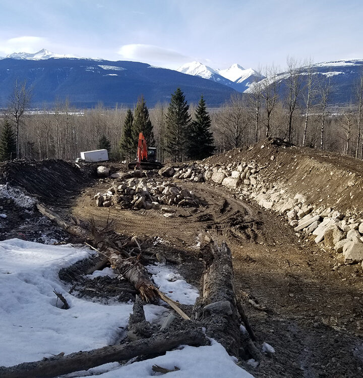 Debris basin constructed at Willox Creek slide site