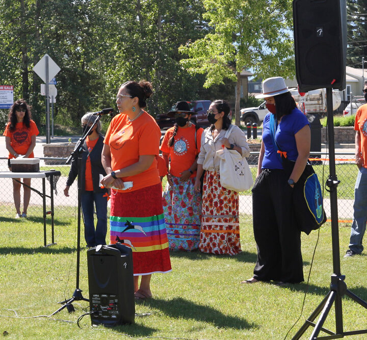 Shoes and ribbons to commemorate Aboriginal children found in Kamloops