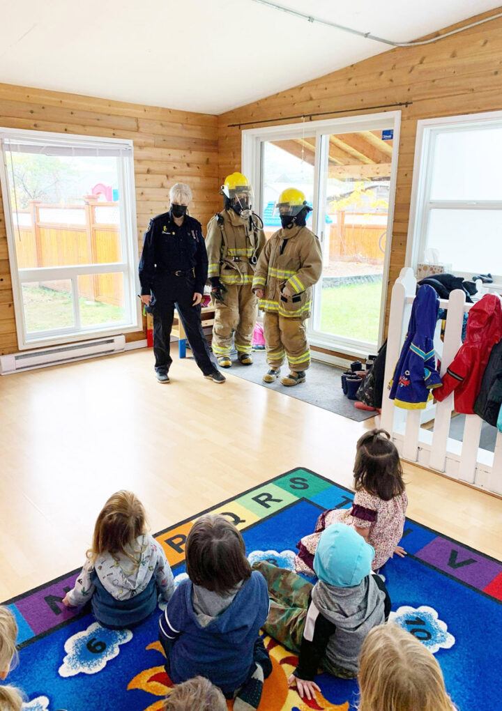 Firefighters visit preschool for Fire Prevention Week