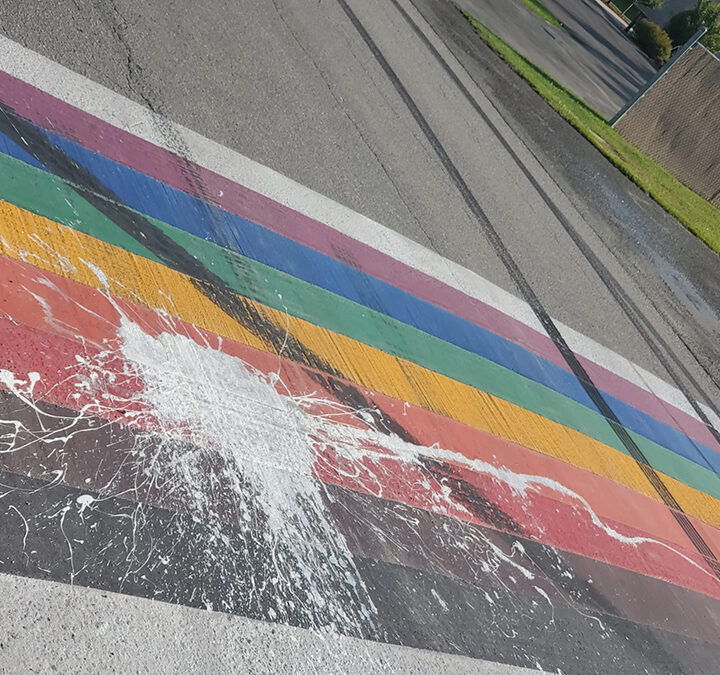 Vandalism of new rainbow crosswalk “disappointing”