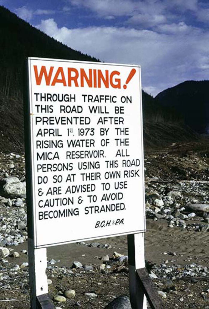 Sign beside the Canoe Valley road in
May 1973 /PHOTO COURTESY ART  CARSON